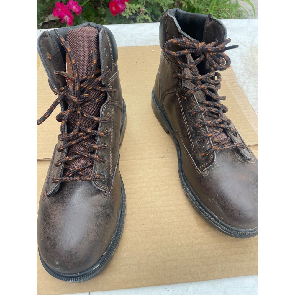 Brahma Mens Brown Leather Endura Pro Steel Toe Raid Non Slip Work Boots Size 12